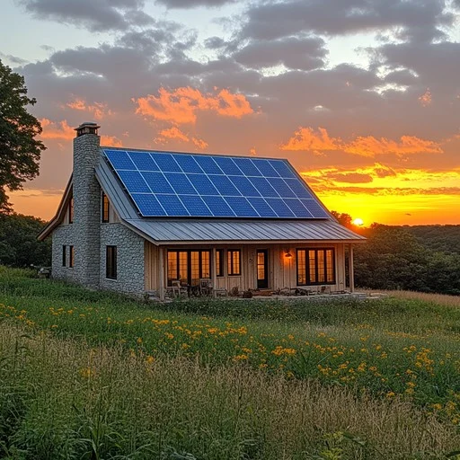 Solar-Powered Rural Home
